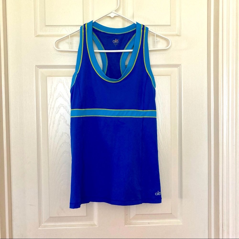 ALO Blue Racerback Tank Size Small